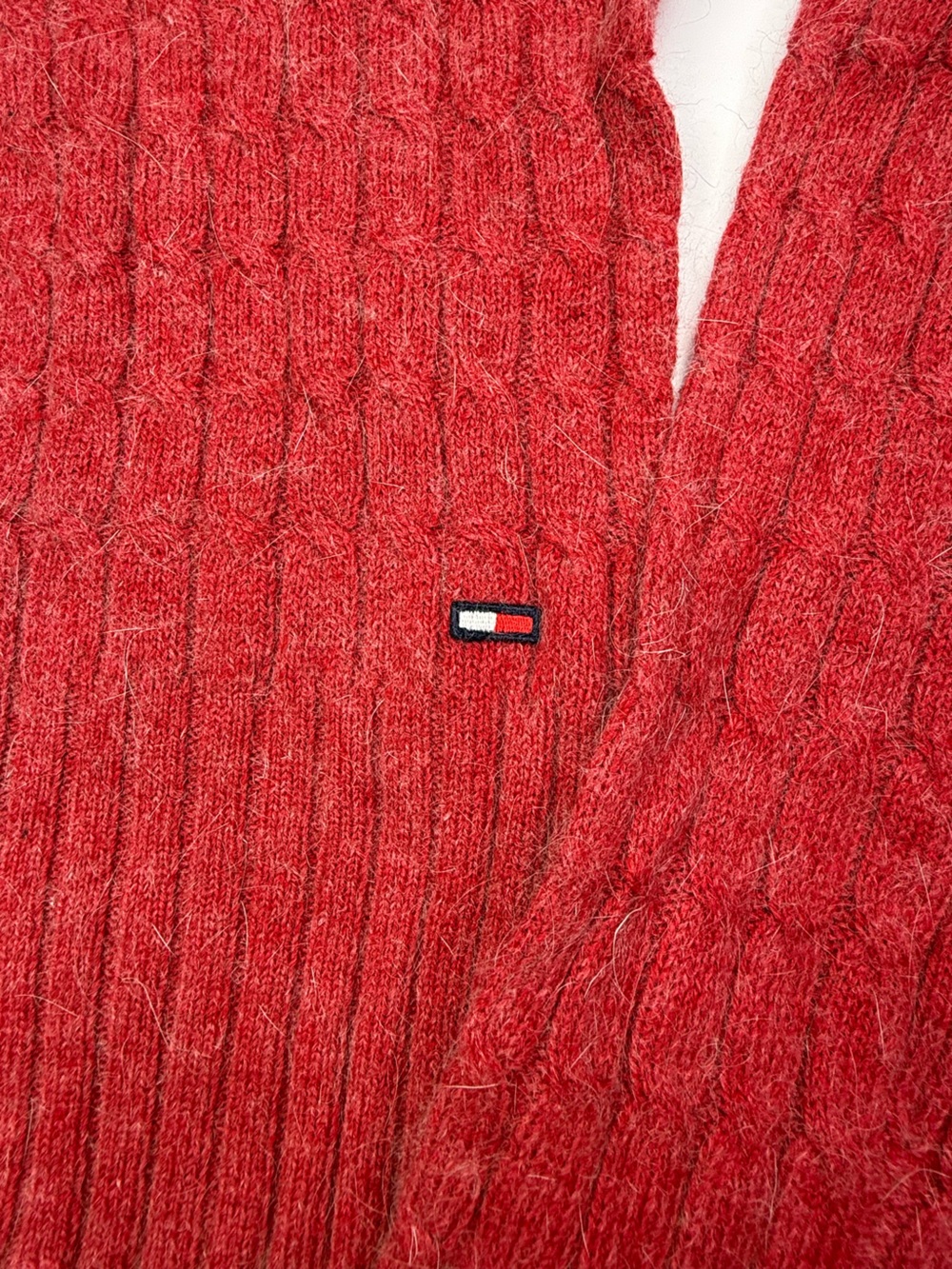 Vintage Y2K NWT Tommy Hilfiger Turtleneck Sweater Small Red Wool Long Sleeve - Picture 3 of 10